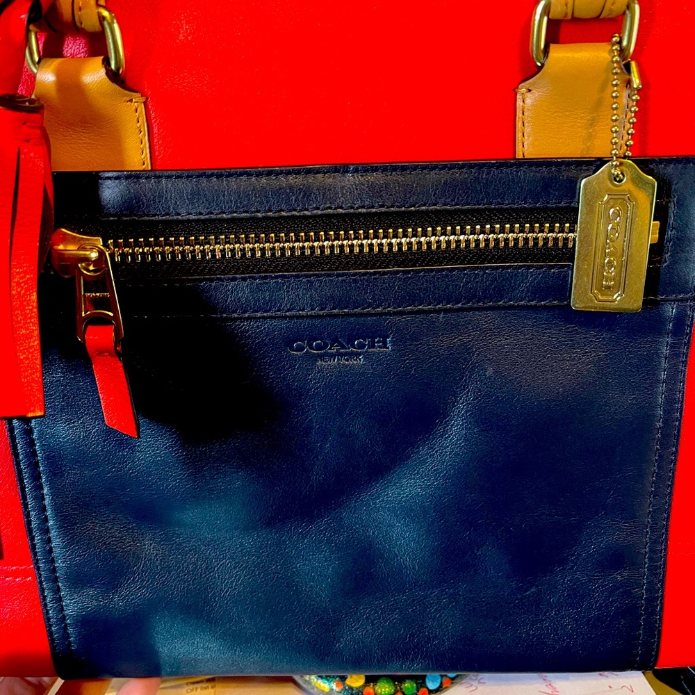 Colorful leather like new Coach bag.